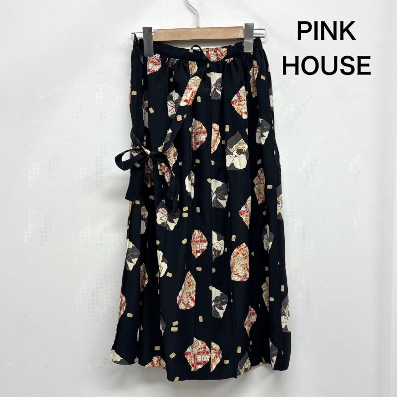 ピンクハウス PINK HOUSE ボトムス ボトムス ロングスカート 柄 プリント 和柄 風呂敷 - 黒 / ブラック / black レディース USED 古着 中古 50152416
