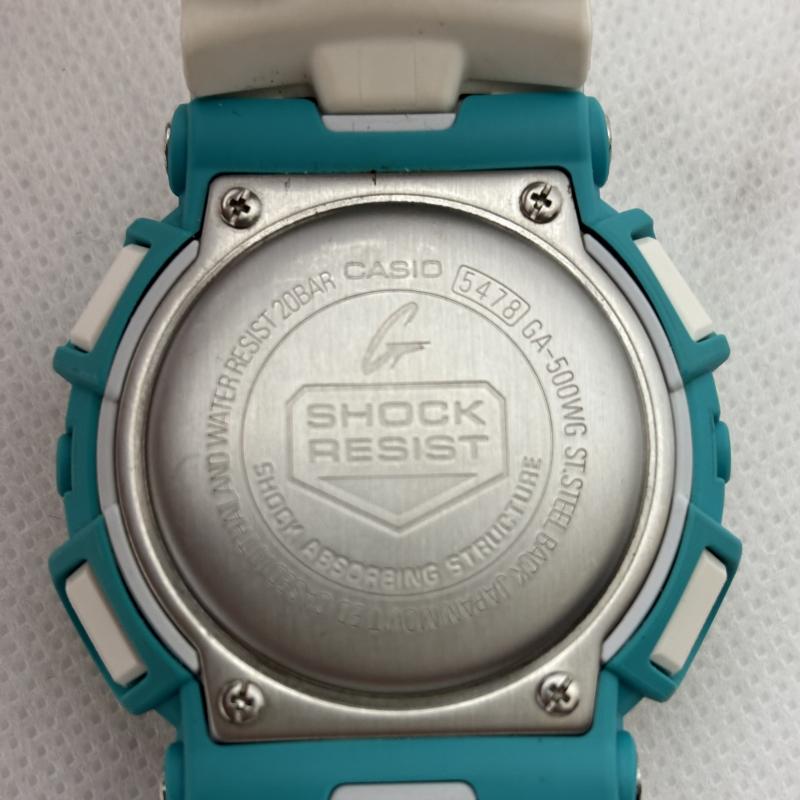 ジーショック G-SHOCK ファッション小物 ファッション小物 カシオ CASIO GA500WG-7A 耐衝撃構造 ホワイト ミントグリーン アナデジ - メンズ USED 古着 中古 50152419