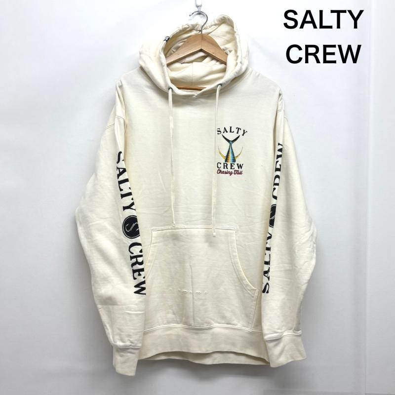 ＵＳＥＤ古着 USED/古着 トップス トップス SALTY CREW ソルティクルー パーカー クリーム色 象牙 魚 スクリーンプリント カンガルーポケット M メンズ USED 古着 中古 50152425