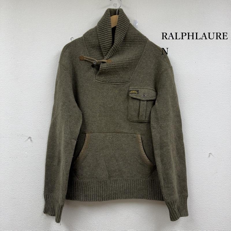 ラルフローレン RALPHLAUREN トップス トップス ウール ニット ショールカラー エルボーパッチ L カーキ / カーキ / khaki メンズ USED 古着 中古 50152446
