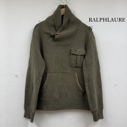 ラルフローレン RALPHLAUREN トップス トップス ウール ニット ショールカラー エルボーパッチ L カーキ / カーキ / khaki メンズ USED 古着 中古 50152446