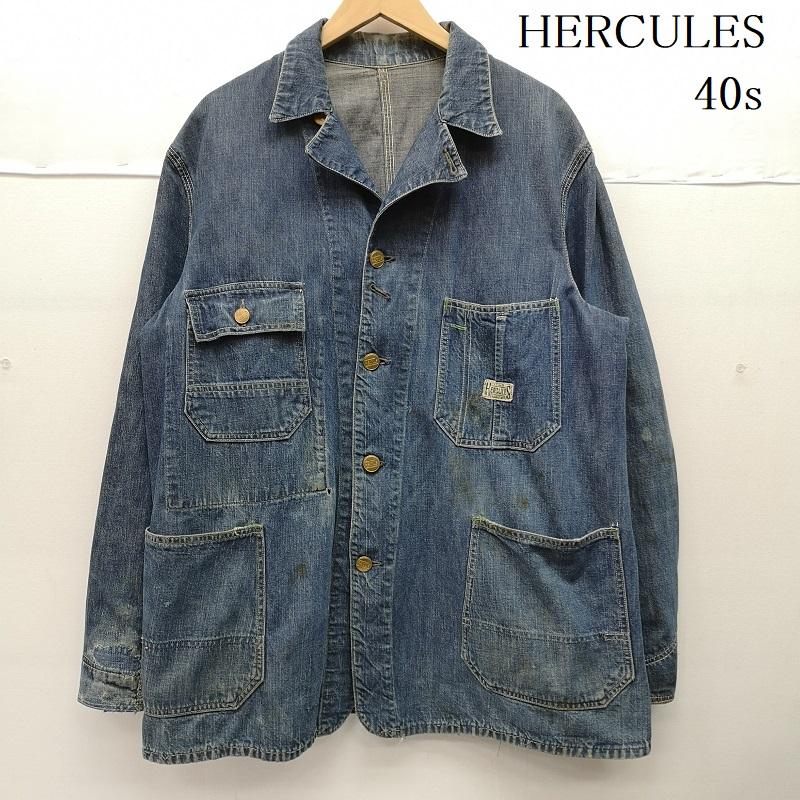 ヘラクレス HERCULES ジャケット、上着 ジャンパー、ブルゾン 40s デニム カバーオール ハンマータグ 替えボタン付き インディゴ / インディゴ / Indigo メンズ USED 古着 中古 50152451