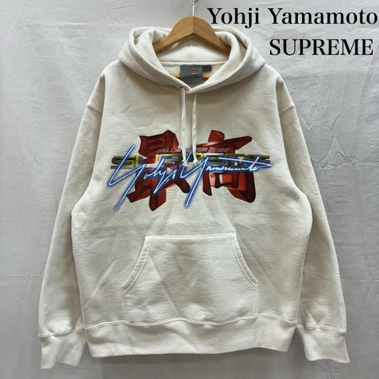 シュプリーム Supreme パーカー 長袖 Yohji Yamamoto ヨウジヤマモト 22AW TEKKEN Hooded Sweatshirt 最高 プルオーバー パーカー M ロゴ、文字 X プリント 白 / ホワイト / white メンズ USED 古着 中古 50152452