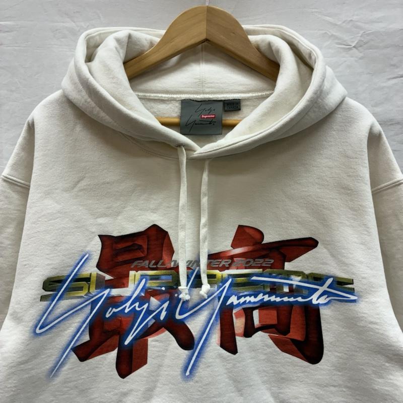 シュプリーム Supreme パーカー 長袖 Yohji Yamamoto ヨウジヤマモト 22AW TEKKEN Hooded Sweatshirt 最高 プルオーバー パーカー M ロゴ、文字 X プリント 白 / ホワイト / white メンズ USED 古着 中古 50152452