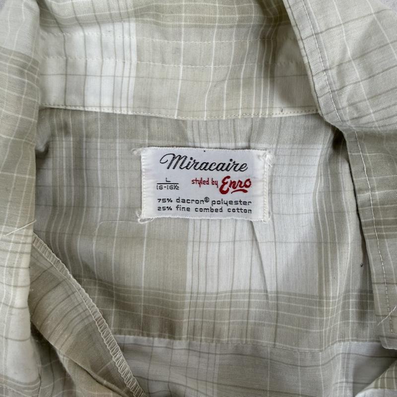 古着 USED トップス トップス vintage Miracaire シャツ 半袖 シャツ L 白 / ホワイト / white X ベージュ / ベージュ / beige メンズ USED 古着 中古 50152457