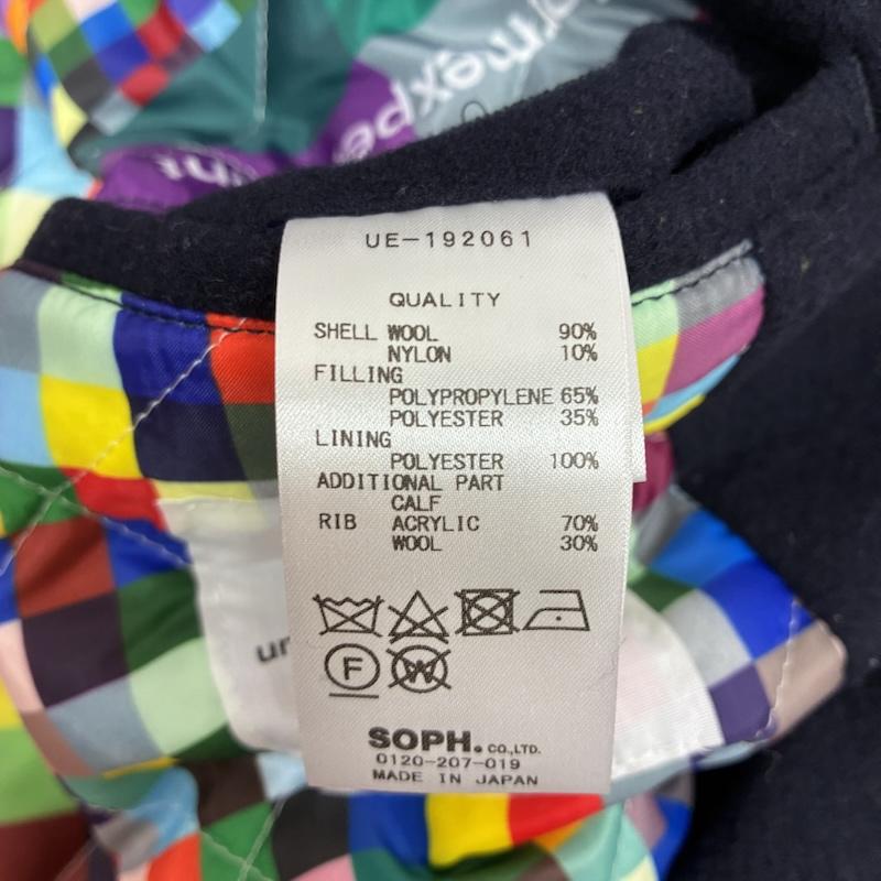 ユニフォームエクスペリメント uniform experiment ジャケット、上着 ジャンパー、ブルゾン 19AW スタジアムジャケット UE-192061 スタジャン 定価￥88,000 1 ロゴ、文字 X 総柄 白 / ホワイト / white X 紺 / ネイビー / navy メンズ USED 古着 中古 50152458