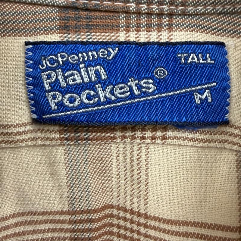 古着 USED トップス トップス J.C.Penney 80s ウエスタン チェック シャツ 長袖 シャツ M 茶 / ブラウン / brown メンズ USED 古着 中古 50152460