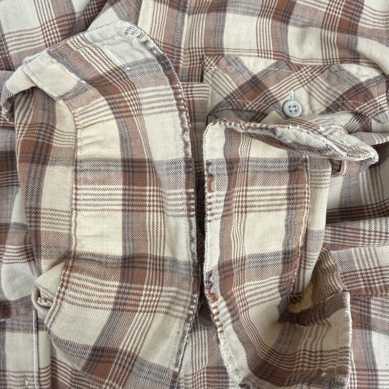 古着 USED トップス トップス J.C.Penney 80s ウエスタン チェック シャツ 長袖 シャツ M 茶 / ブラウン / brown メンズ USED 古着 中古 50152460