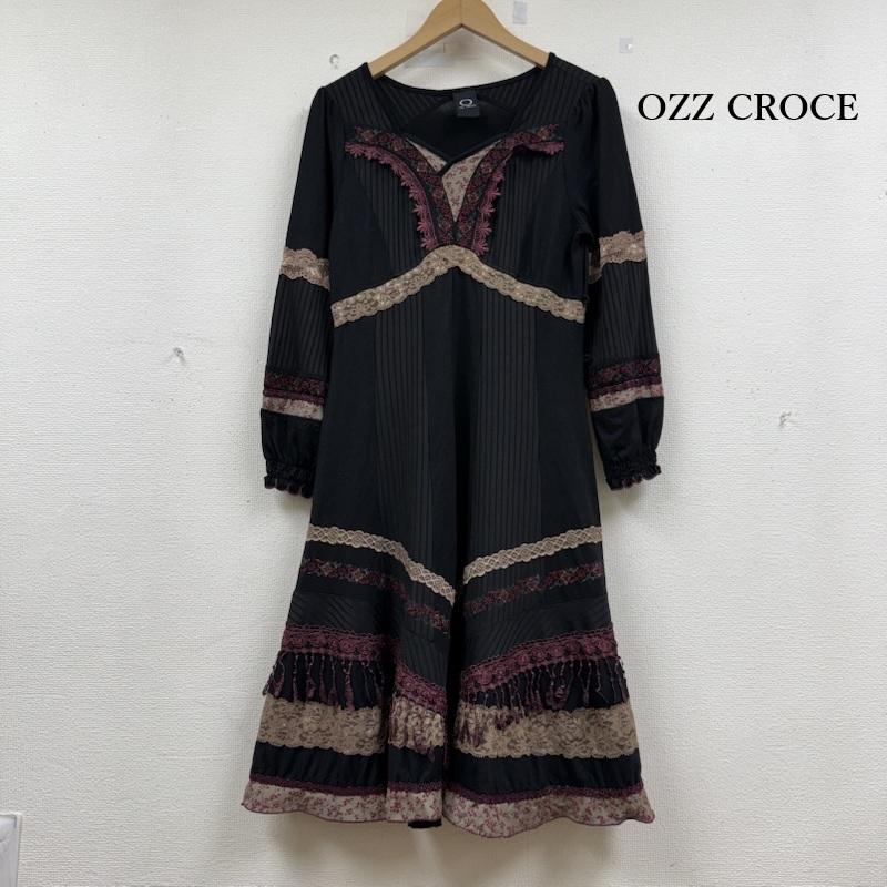 オッズオン OZZ CROCE トップス トップス ワンピース y2k フェアリー グランジ レース 長袖 フリル 黒 / ブラック / black レディース USED 古着 中古 50152491