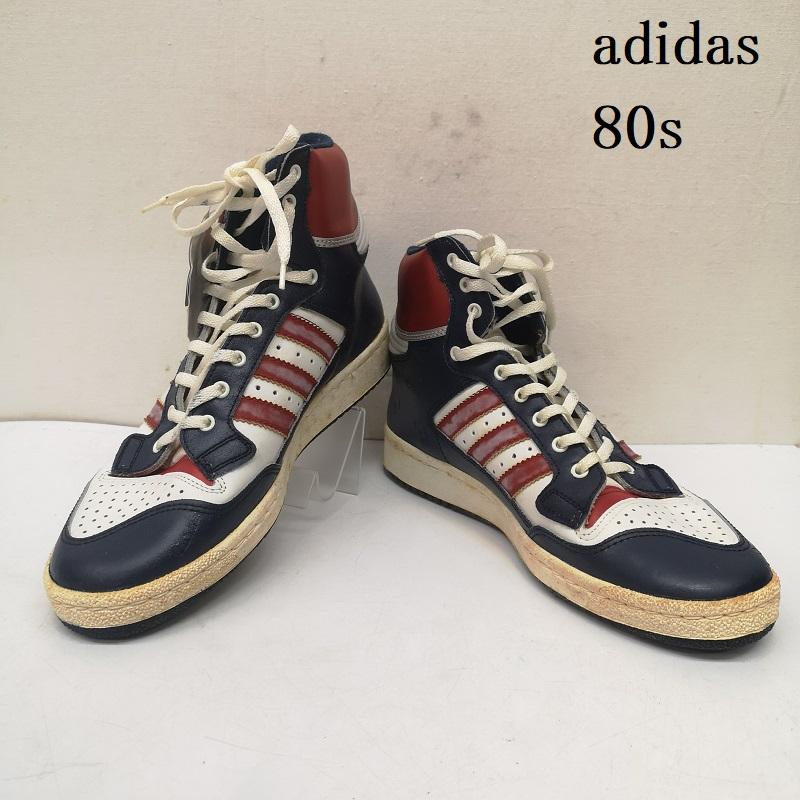 アディダス adidas シューズ シューズ 80s デッドストック 観賞用 centennial センテニアル フランス製 スニーカー US：7.5 白 / ホワイト / white X 赤 / レッド / red X 紺 / ネイビー / navy メンズ USED 古着 中古 50152551