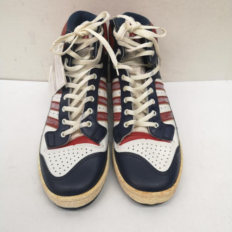 アディダス adidas シューズ シューズ 80s デッドストック 観賞用 centennial センテニアル フランス製 スニーカー US：7.5 白 / ホワイト / white X 赤 / レッド / red X 紺 / ネイビー / navy メンズ USED 古着 中古 50152551