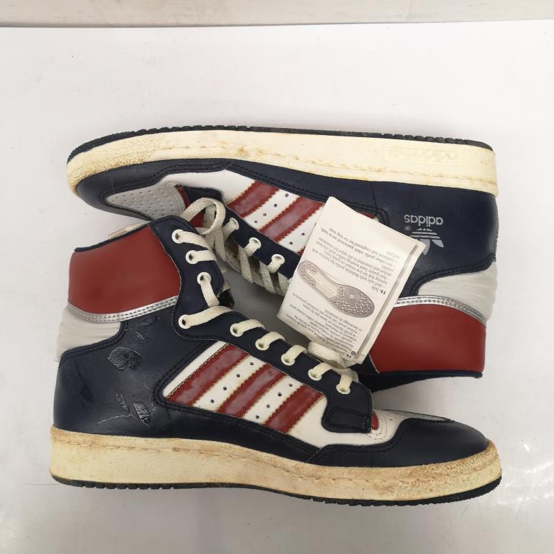 アディダス adidas シューズ シューズ 80s デッドストック 観賞用 centennial センテニアル フランス製 スニーカー US：7.5 白 / ホワイト / white X 赤 / レッド / red X 紺 / ネイビー / navy メンズ USED 古着 中古 50152551