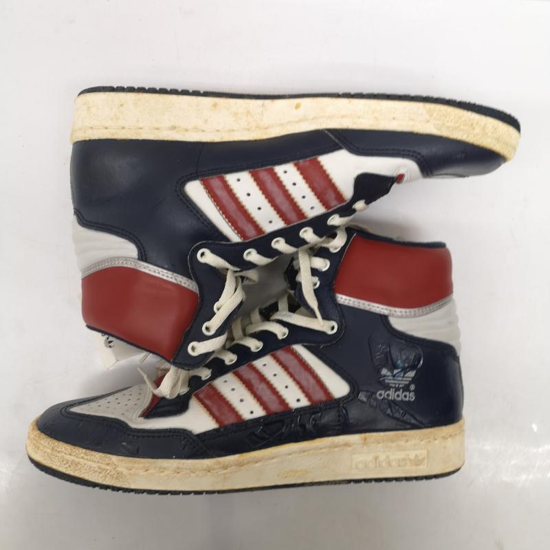 アディダス adidas シューズ シューズ 80s デッドストック 観賞用 centennial センテニアル フランス製 スニーカー US：7.5 白 / ホワイト / white X 赤 / レッド / red X 紺 / ネイビー / navy メンズ USED 古着 中古 50152551