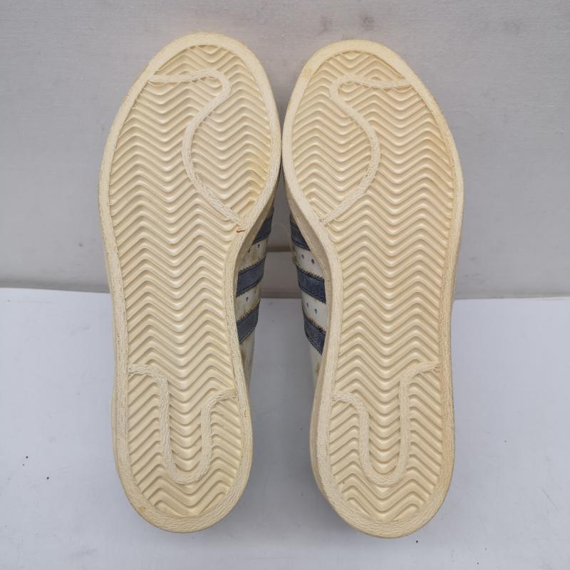 アディダス adidas シューズ シューズ 70s 80s デッドストック 観賞用 SUPERSTAR スーパースター 単色ベロ フランス製 25.0cm 白 / ホワイト / white X 青 / ブルー / blue メンズ USED 古着 中古 50152577