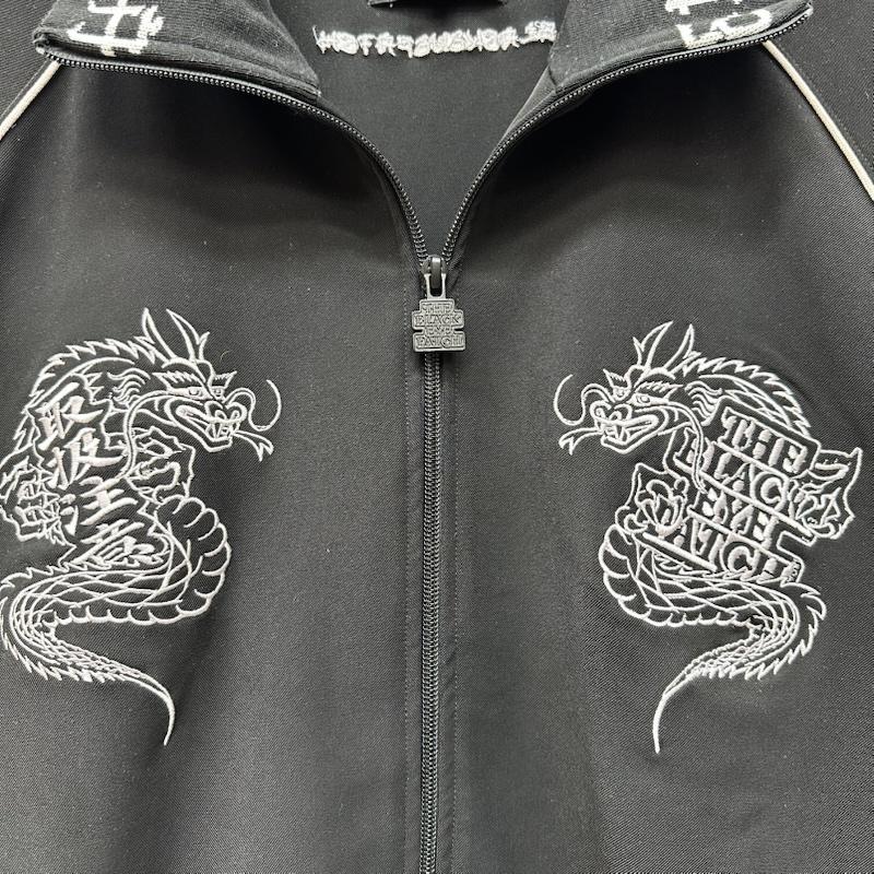 ブラックアイパッチ BlackEyePatch ジャケット、上着 ジャンパー、ブルゾン 取扱注意 龍 刺繍 トラック ジャケット L 黒 / ブラック / black メンズ USED 古着 中古 50152587