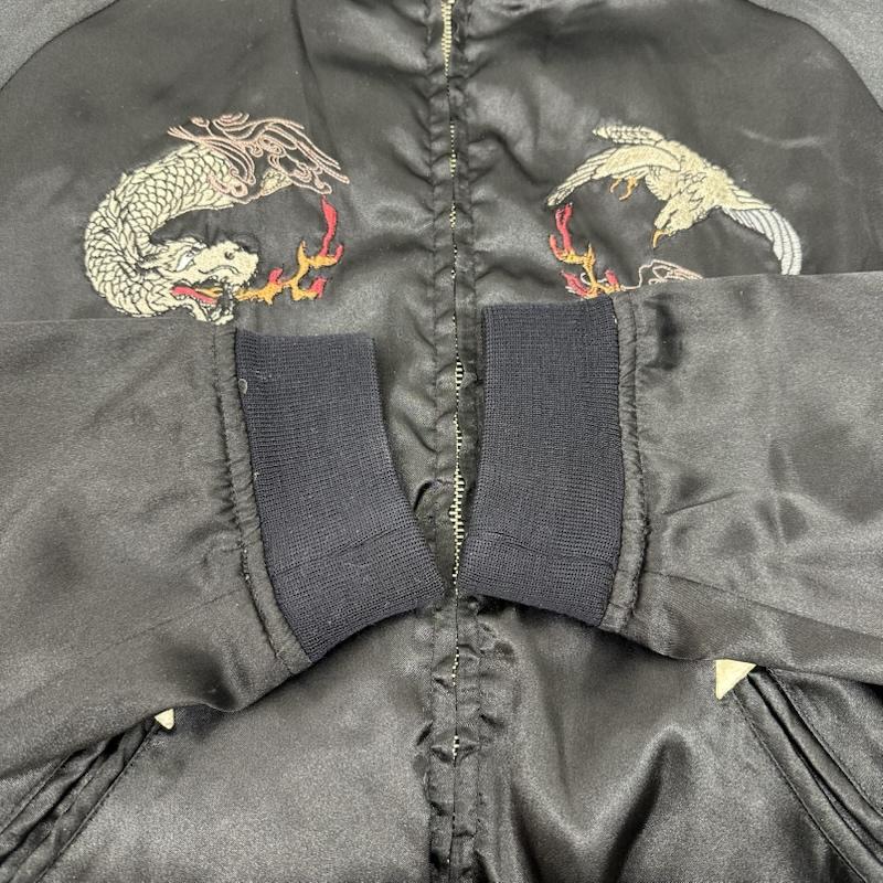 ティーケー TK ジャケット、上着 ジャンパー、ブルゾン 龍 刺繍 サテン リバーシブル スカジャン 3 黒 / ブラック / black メンズ USED 古着 中古 50152592