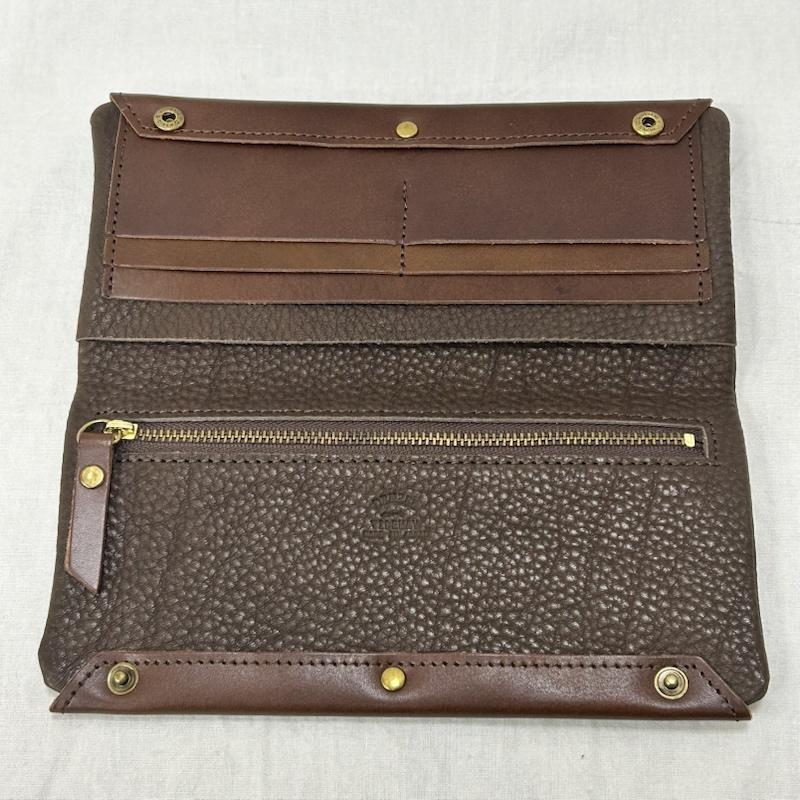 タイドウェイ TIDEWAY 財布 長財布 DENZELWALLET 薄型 日本製 牛革 - 無地 茶 / ブラウン / brown レディース USED 古着 中古 50152597