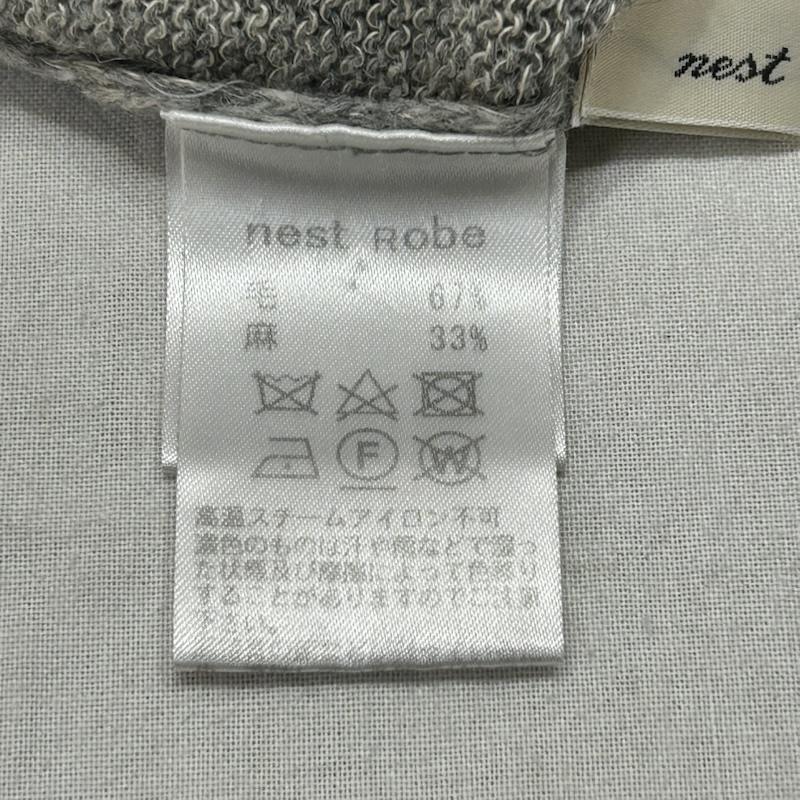 ネストローブ nest Robe ニット、セーター 長袖 ボックスシルエット ドロップショルダー グレー ワイドシルエット リネン混 - 無地 灰 / グレー / gray レディース USED 古着 中古 50152600