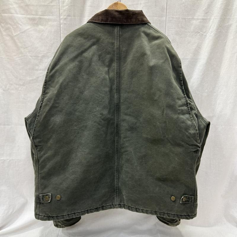 カーハート Carhartt ジャケット、上着 ジャンパー、ブルゾン J22MOS TraditionalJacket トラディショナルジャケット モスグリーン USA製 3XL 3L 無地 X ワンポイント 緑 / グリーン / green メンズ USED 古着 中古 50152605