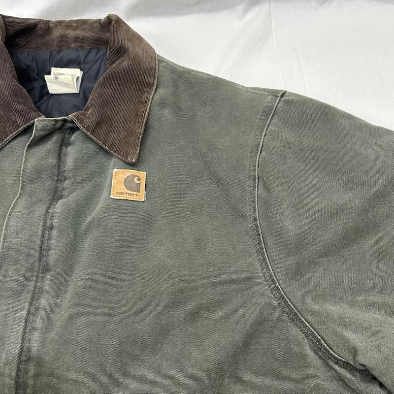 カーハート Carhartt ジャケット、上着 ジャンパー、ブルゾン J22MOS TraditionalJacket トラディショナルジャケット モスグリーン USA製 3XL 3L 無地 X ワンポイント 緑 / グリーン / green メンズ USED 古着 中古 50152605