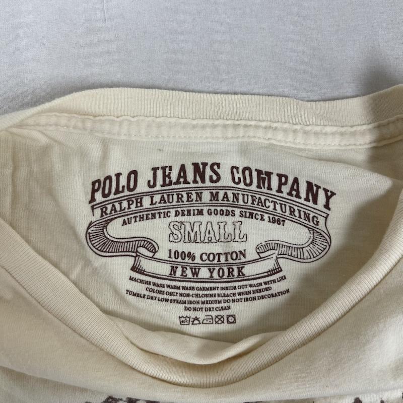 ポロジーンズカンパニー POLO JEANS COMPANY トップス トップス ロゴ プリント tシャツ S ベージュ / ベージュ / beige メンズ USED 古着 中古 50152608