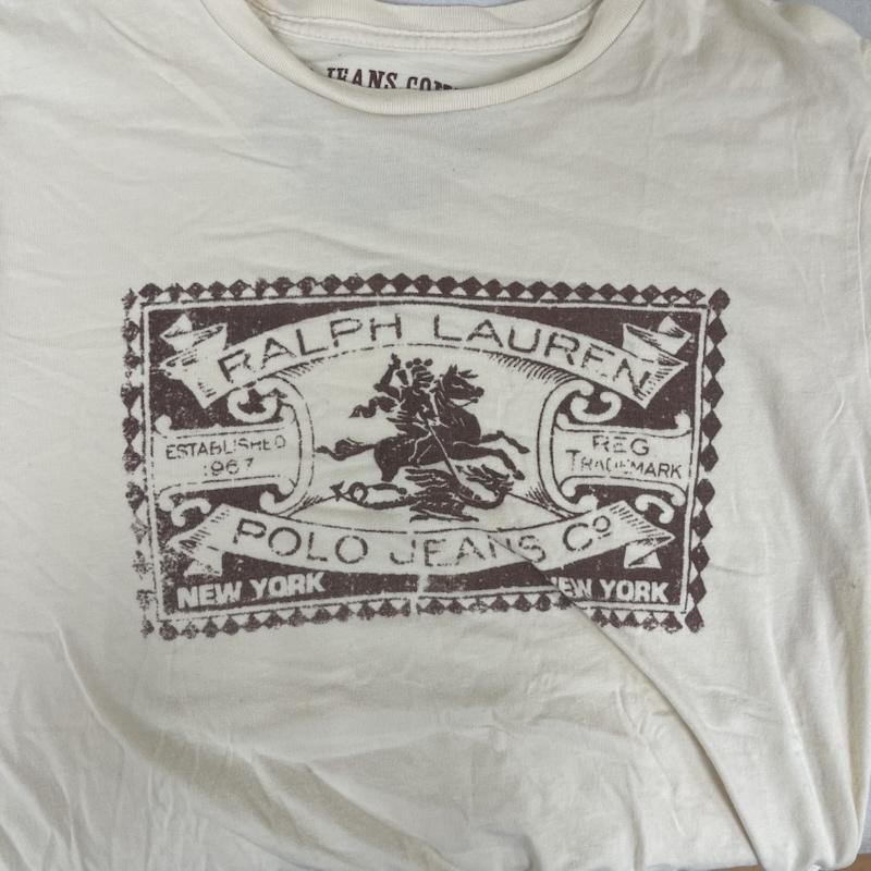ポロジーンズカンパニー POLO JEANS COMPANY トップス トップス ロゴ プリント tシャツ S ベージュ / ベージュ / beige メンズ USED 古着 中古 50152608