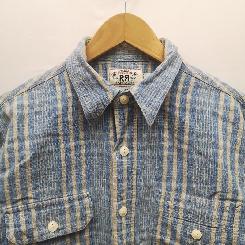 ダブルアールエル ラルフローレン RRL RALPH LAUREN トップス トップス 白タグ コットン ヘンプ マドラスチェック シャツ S 白 / ホワイト / white X 水色 / ライトブルー / メンズ USED 古着 中古 50152635