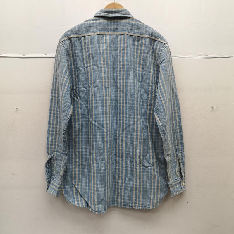 ダブルアールエル ラルフローレン RRL RALPH LAUREN トップス トップス 白タグ コットン ヘンプ マドラスチェック シャツ S 白 / ホワイト / white X 水色 / ライトブルー / メンズ USED 古着 中古 50152635