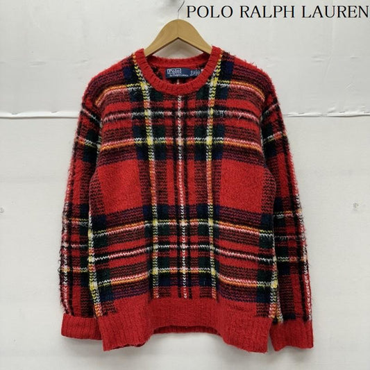 ポロラルフローレン POLO RALPH LAUREN トップス トップス アルパカ 混 タータンチェック クルーネック ニット XS 赤 / レッド / red メンズ USED 古着 中古 50152669