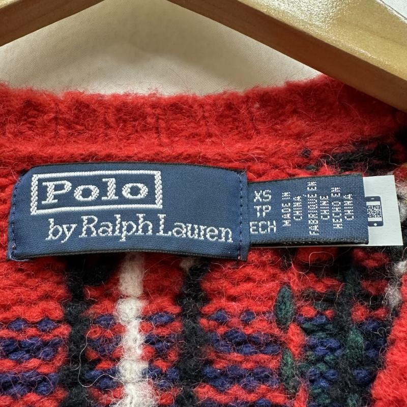 ポロラルフローレン POLO RALPH LAUREN トップス トップス アルパカ 混 タータンチェック クルーネック ニット XS 赤 / レッド / red メンズ USED 古着 中古 50152669
