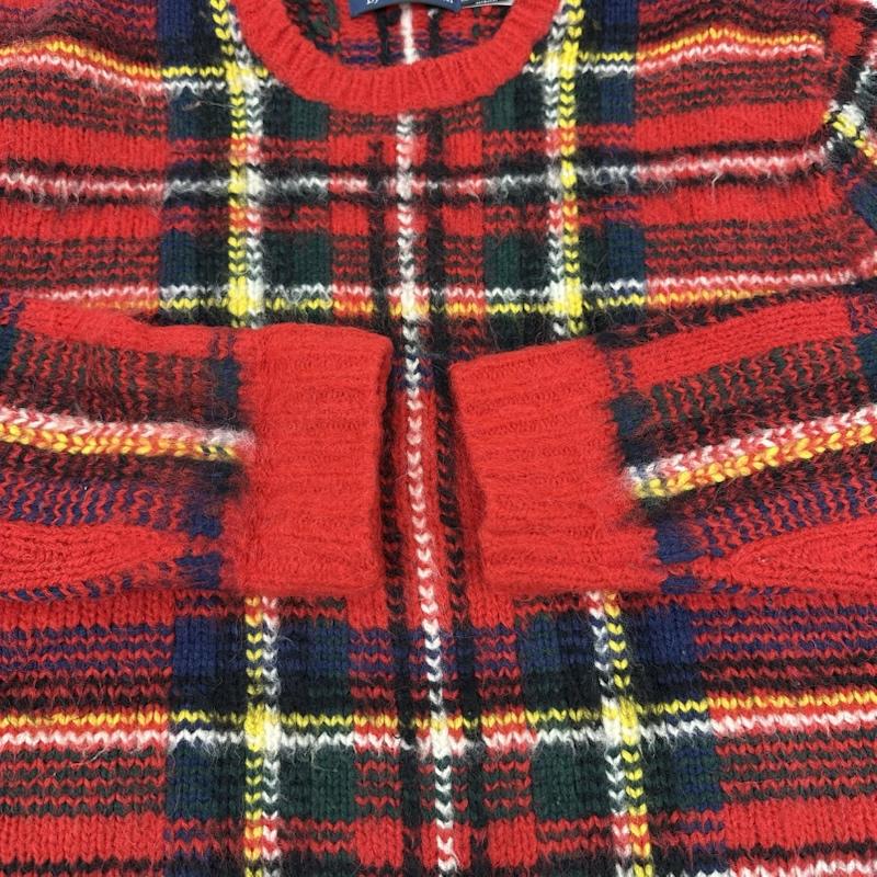 ポロラルフローレン POLO RALPH LAUREN トップス トップス アルパカ 混 タータンチェック クルーネック ニット XS 赤 / レッド / red メンズ USED 古着 中古 50152669