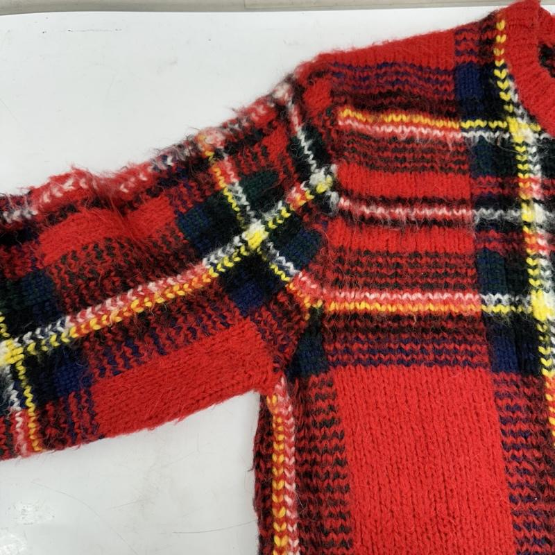 ポロラルフローレン POLO RALPH LAUREN トップス トップス アルパカ 混 タータンチェック クルーネック ニット XS 赤 / レッド / red メンズ USED 古着 中古 50152669