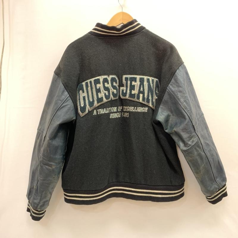 ゲス Guess ジャケット、上着 ジャンパー、ブルゾン ロゴ レザー スリーブ スタジャン S 黒 / ブラック / black メンズ USED 古着 中古 50152672