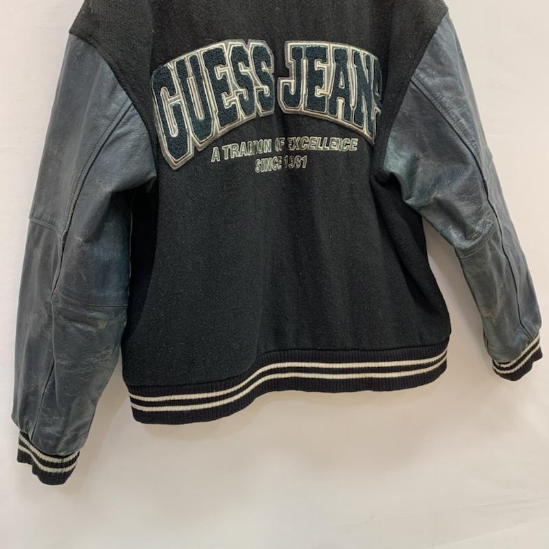 ゲス Guess ジャケット、上着 ジャンパー、ブルゾン ロゴ レザー スリーブ スタジャン S 黒 / ブラック / black メンズ USED 古着 中古 50152672