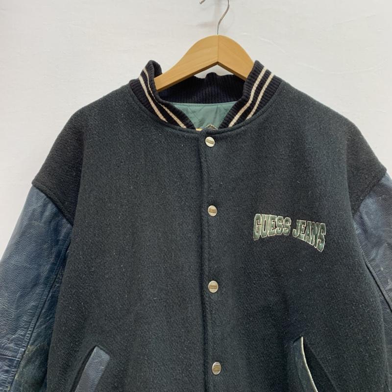 ゲス Guess ジャケット、上着 ジャンパー、ブルゾン ロゴ レザー スリーブ スタジャン S 黒 / ブラック / black メンズ USED 古着 中古 50152672