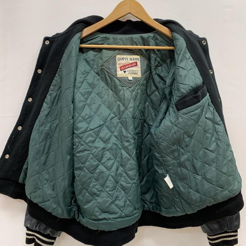 ゲス Guess ジャケット、上着 ジャンパー、ブルゾン ロゴ レザー スリーブ スタジャン S 黒 / ブラック / black メンズ USED 古着 中古 50152672