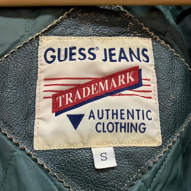 ゲス Guess ジャケット、上着 ジャンパー、ブルゾン ロゴ レザー スリーブ スタジャン S 黒 / ブラック / black メンズ USED 古着 中古 50152672