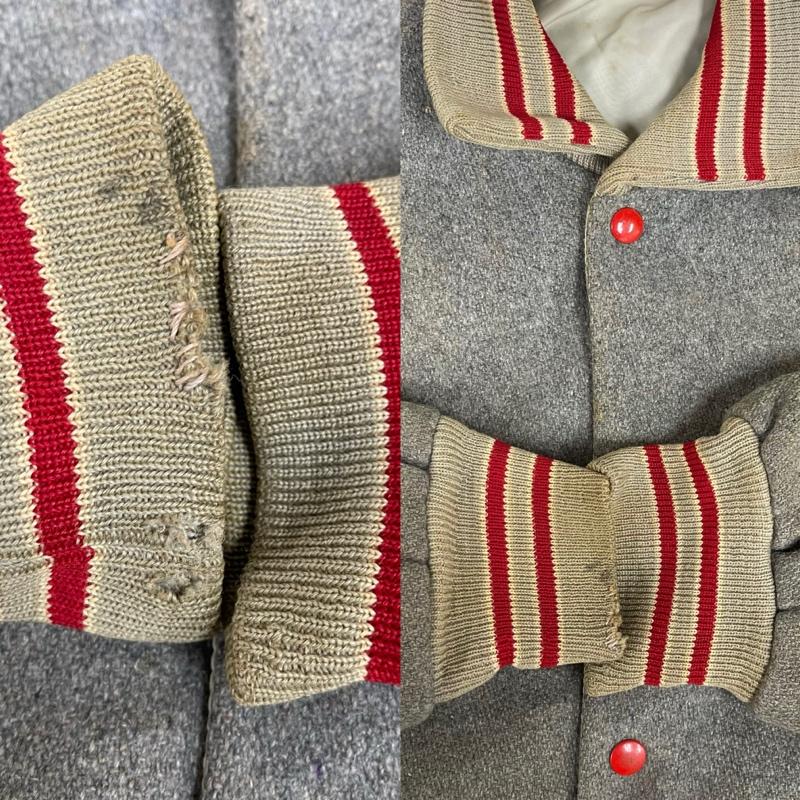 古着 USED ジャケット、上着 ジャンパー、ブルゾン HOLLOWAY USA製 60s 70s vintage LEHMAN POLAR BEAR 刺繍 スタジャン 灰 / グレー / gray メンズ USED 古着 中古 50152687