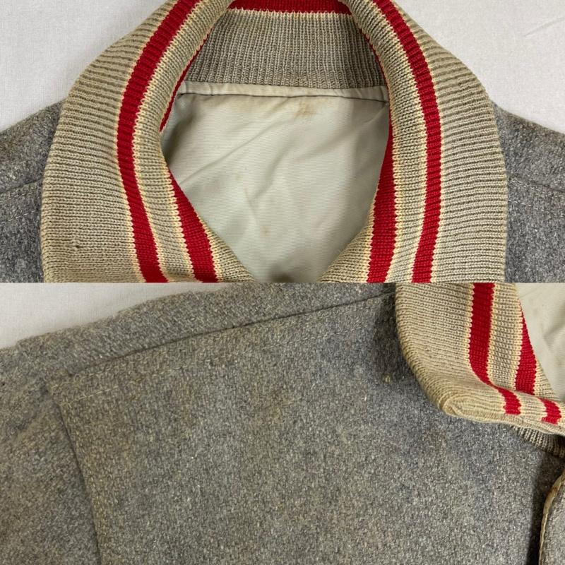 古着 USED ジャケット、上着 ジャンパー、ブルゾン HOLLOWAY USA製 60s 70s vintage LEHMAN POLAR BEAR 刺繍 スタジャン 灰 / グレー / gray メンズ USED 古着 中古 50152687