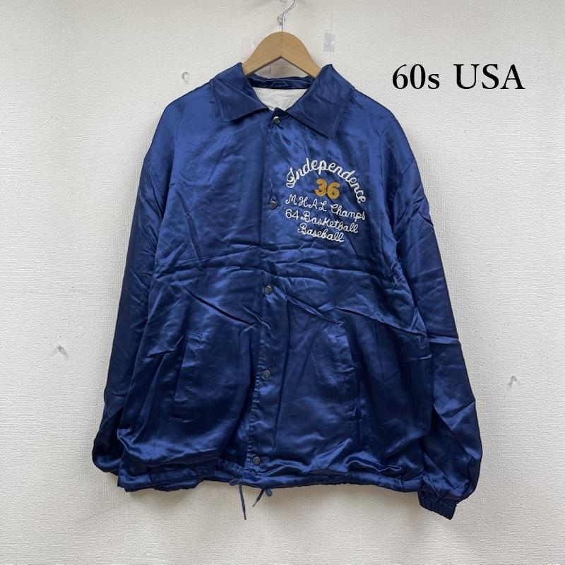 古着 USED ジャケット、上着 ジャンパー、ブルゾン 60s USA チェーン ステッチ ヴィンテージ スナップ ボタン サテン コーチ ジャケット 青 / ブルー / blue メンズ USED 古着 中古 50152692