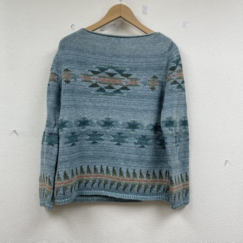 ローレンラルフローレン LAUREN RALPH LAUREN トップス トップス 90s ヴィンテージ ネイティブ リネン コットン HAND KNIT ニット セーター M 水色 / ライトブルー / レディース USED 古着 中古 50152709