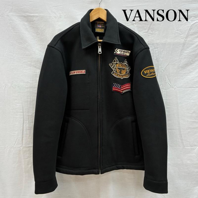 ヴァンソン VANSON ジャケット、上着 ライダース LOWBLOW KNUCKLE コラボ シングル コットン ライダース 裏起毛 ジャケット XL ロゴ、文字 X 刺繍 黒 / ブラック / black メンズ USED 古着 中古 50152726