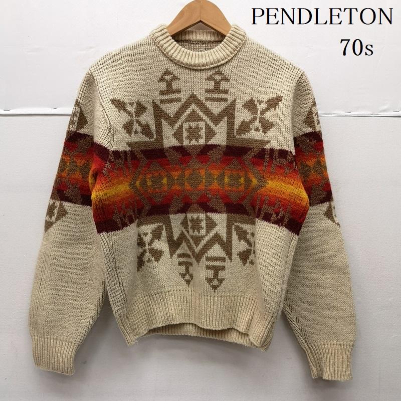 ペンドルトン PENDLETON トップス トップス 70s ネイティブ オルテガ 柄 ニット セーター M メンズ USED 古着 中古 50152727