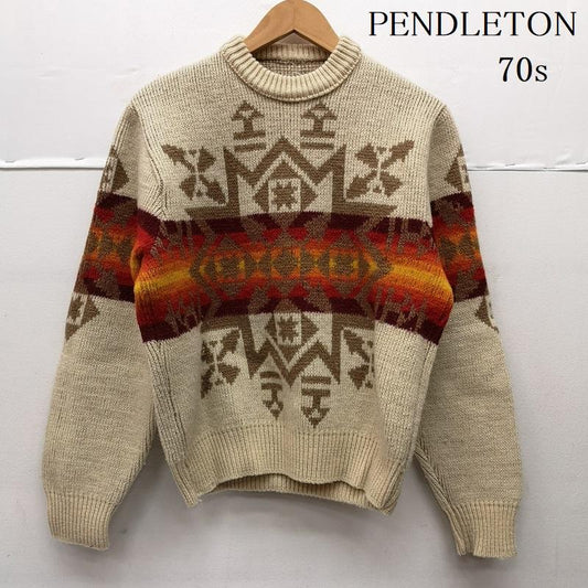 ペンドルトン PENDLETON トップス トップス 70s ネイティブ オルテガ 柄 ニット セーター M メンズ USED 古着 中古 50152727