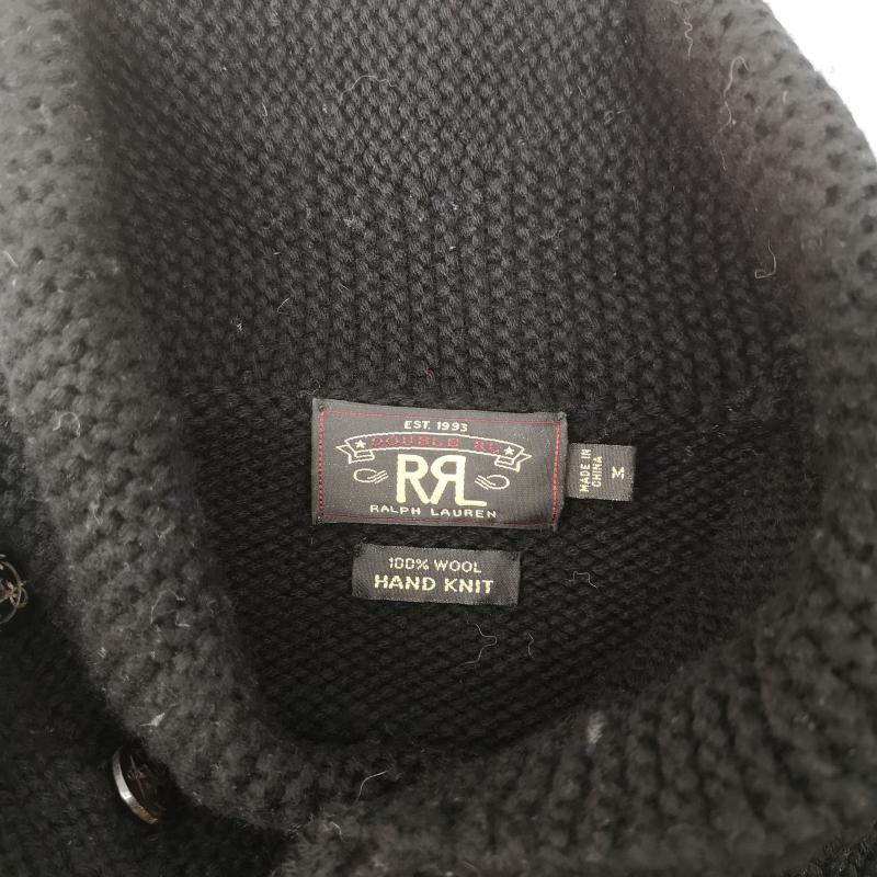 ダブルアールエル ラルフローレン RRL RALPH LAUREN トップス トップス 00s 一つ星 タグ ハンドニット ショールカラー セーター M 黒 / ブラック / black メンズ USED 古着 中古 50152729