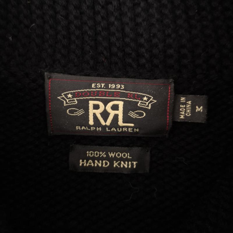 ダブルアールエル ラルフローレン RRL RALPH LAUREN トップス トップス 00s 一つ星 タグ ハンドニット ショールカラー セーター M 黒 / ブラック / black メンズ USED 古着 中古 50152729