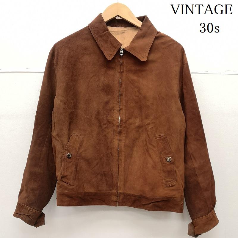 ヴィンテージ VINTAGE ジャケット、上着 ジャンパー、ブルゾン 30s DEPE 片爪 ZIP スエード レザー フライト ジャケット 茶 / ブラウン / brown メンズ USED 古着 中古 50152734