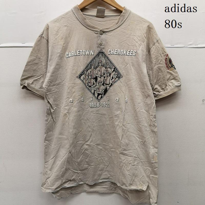 アディダス adidas トップス トップス 80s CARLETOWN CHEROKEES Tシャツ L メンズ USED 古着 中古 50152744