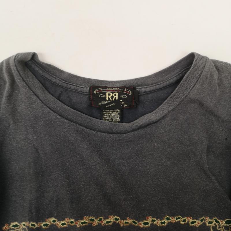 ダブルアールエル ラルフローレン RRL RALPH LAUREN トップス トップス 90s PRINT LOGO T-SHIRT プリント ロゴ Tシャツ トラック ひいらぎ USA製 三ツ星タグ L 黒 / ブラック / black メンズ USED 古着 中古 50152747