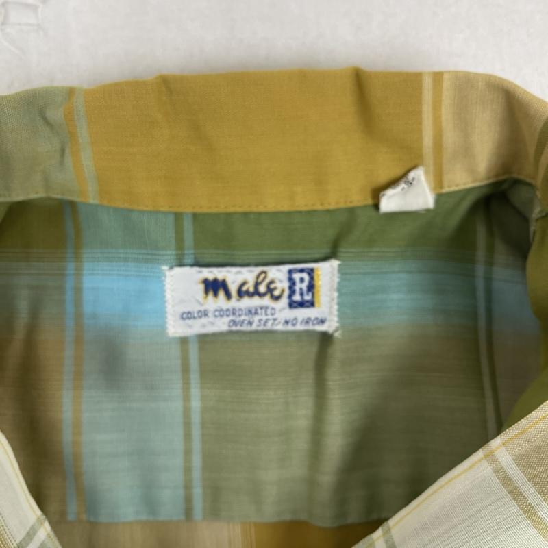 古着 USED トップス トップス Male R ヴィンテージ コットン ポリ チェック ボックス シャツ 薄緑 / ライトグリーン / メンズ USED 古着 中古 50152754